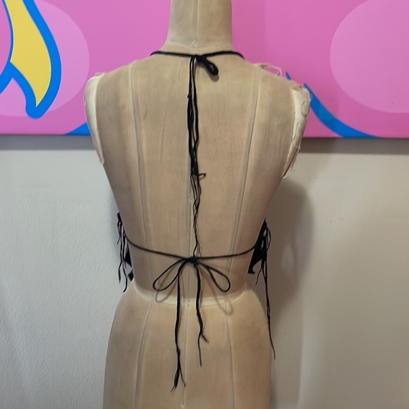 Artemis Leather Halter Top Rose Hand Made Vintage 1970s - Picture 7 of 12